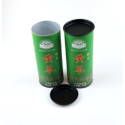 Customized Food Grade Kraft Paper Scented Herbal Tea Can with Lids