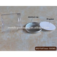 6oz plastic food jars 150g clear plastic jar with metal lid