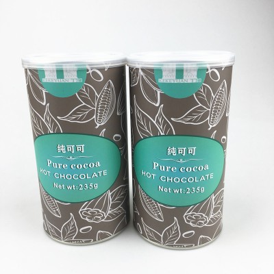 Private Label Eco Food Packing Composite Paper Cans For Cocoa Powder