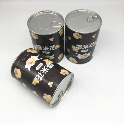 Custom Printed Airtight Wholesale Paper Popcorn Tin Can